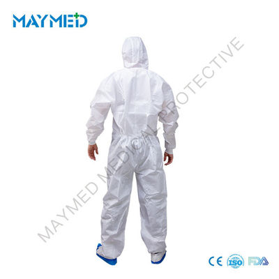 Disposable Anti - Static SMS 55gsm Nonwoven Coverall Biological protective overalls ISO13485